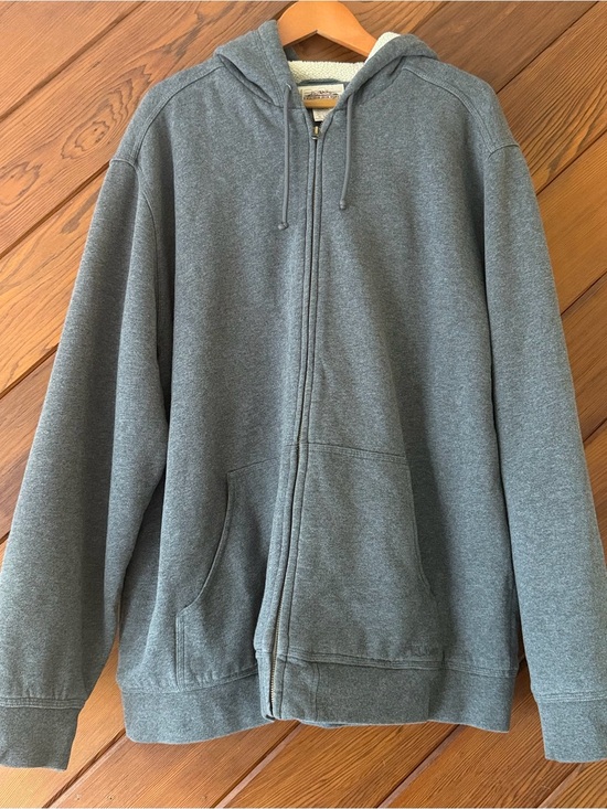 L.L. Bean Other - L.L.Bean Katahdin Iron Works Sherpa Lined Full Zip Hoodie Steel Blue XL Tall
